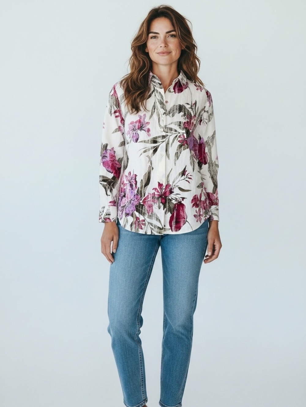 Tommy Bahama 100% Linen Floral button Women’s Small Tropical Coastal Blouse NWT - Picture 1 of 9